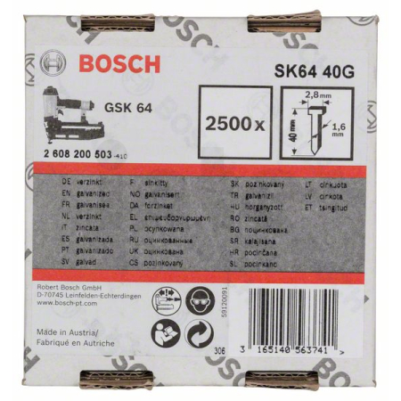 BOSCH Hřeb se zápustnou hlavou SK64 40G 2608200503