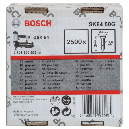BOSCH Hřeb se zápustnou hlavou SK64 50G 2608200505