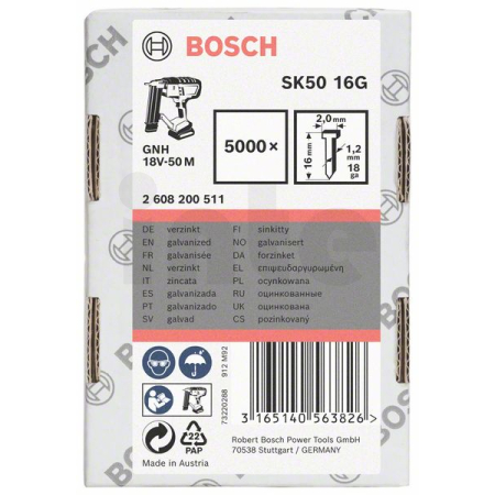 BOSCH Hřeb se zápustnou hlavou SK50 16G 2608200511