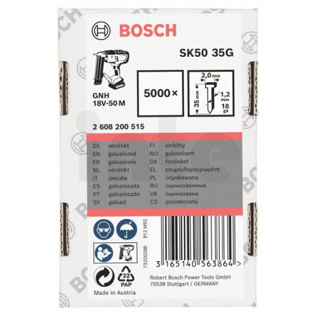 BOSCH Hřeb se zápustnou hlavou SK50 35G 2608200515
