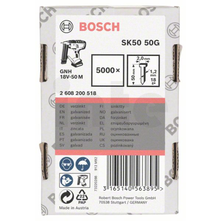 BOSCH Hřeb se zápustnou hlavou SK50 50G 2608200518