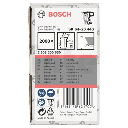 BOSCH Hřeb se zápustnou hlavou SK64 20G 2608200530