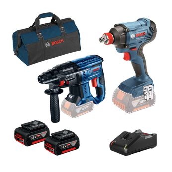 BOSCH Sada AKU nářadí (GBH 180 + GDX 180 + 2x akumulátor, nabíječka, taška) 0615990M30