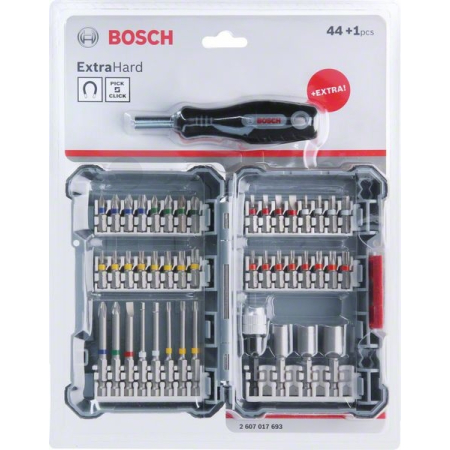 BOSCH 45dílná přizpůsobitelná sada šroubovacích nástavců – vystavovací verze 2607017693