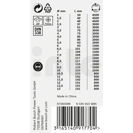 BOSCH Sada spirálových vrtáků HSS PointTeQ, ProBox 1–13 mm, 25 kusů 2608577352