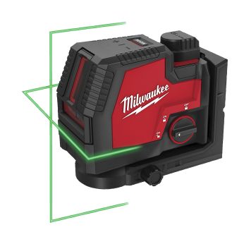 MILWAUKEE Akumulátorový křížový liniový laser se zeleným paprskem s USB 4933479429