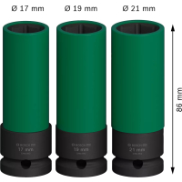 BOSCH Nástrčná sada PRO Impact, kryty PET, ½″, extra prodloužené, 3 ks (2608003033)