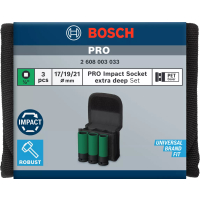 BOSCH Nástrčná sada PRO Impact, kryty PET, ½″, extra prodloužené, 3 ks (2608003033)