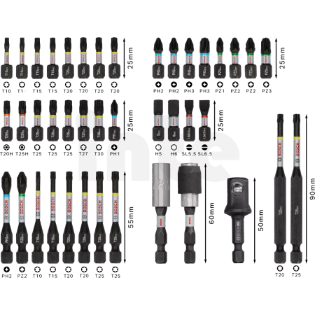 BOSCH Sada nástavců PRO rázového šroubováku, 41 ks (2608521U78)
