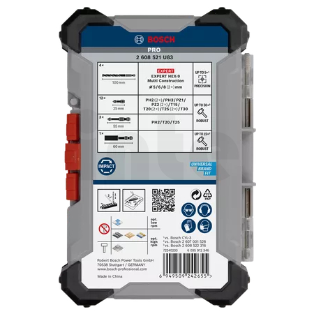 Bosch Professional sada bitů a vrtáků PRO Impact Mixed Set, 20 ks (2608521U83)