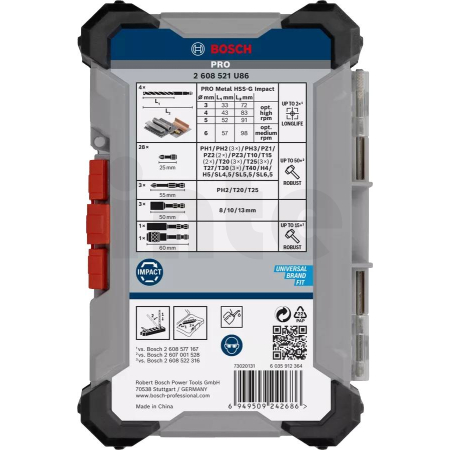 Bosch Professional sada bitů a vrtáků PRO Impact Metal Set, 40 ks (2608521U86)