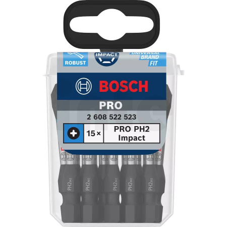 Bosch sada šroubovacích bitů PRO Phillips Impact Bit, PH2, 55 mm, 15 ks (2608522523)