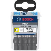 Bosch Professional sada šroubovacích bitů PRO Torx Impact Bit, T25, 55 mm, 15 ks (2608522534)