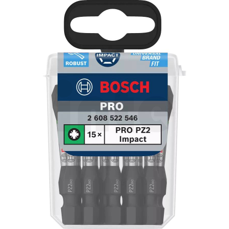 Bosch sada šroubovacích bitů PRO Pozidriv Impact Bit, PZ2, 55 mm, 15 ks (2608522546)