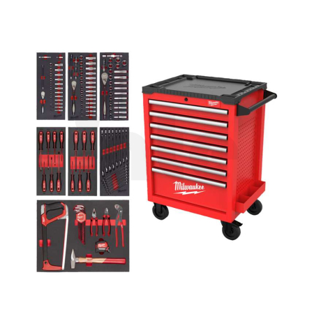 MILWAUKEE TOOLGUARD ocelový vozík se zásuvkami 27˝/ 69 cm - 131 ks 4932499182