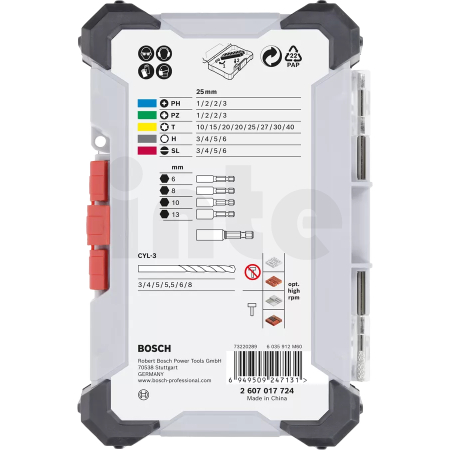 BOSCH Sada šroubovacích bitů Extra Hard a vrtáků CYL-3, 35 ks 2607017728