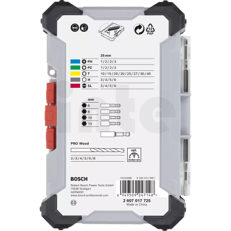 BOSCH Sada šroubovacích bitů Extra Hard a vrtáků do dřeva PRO Wood, 35 ks 2607017725