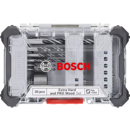 BOSCH Sada šroubovacích bitů Extra Hard a vrtáků do dřeva PRO Wood, 35 ks 2607017725