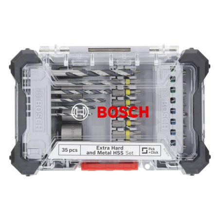 BOSCH Sada šroubovacích bitů Extra Hard a vrtáků do kovu HSS, 35 ks 2607017726