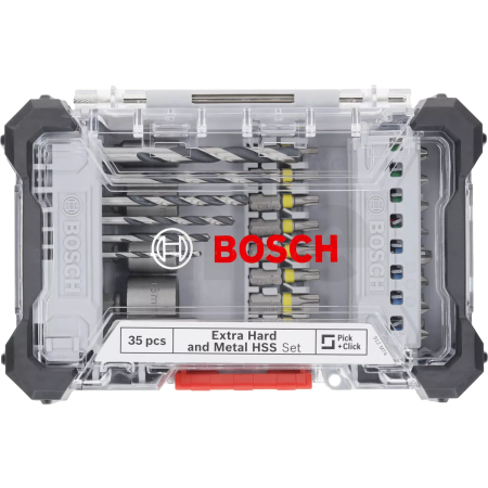 BOSCH Sada šroubovacích bitů Extra Hard a vrtáků Metal HSS, 35 ks 2607017729