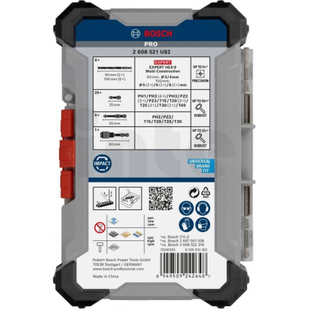 BOSCH Sada šroubovacích bitů a vrtáků Multi Construction PRO Impact, 35 ks 2608521U82