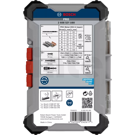 BOSCH Sada šroubovacích bitů a vrtáků do kovu PRO Impact, 35 ks 2608521U80