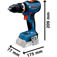 BOSCH GSB 18V-65 Akumulátorový příklepový vrtací šroubovák, 2 x 4.0Ah, L-case 06019N3307