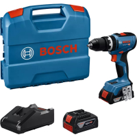 BOSCH GSB 18V-65 Akumulátorový příklepový vrtací šroubovák 1x 4.0Ah, 1x 2.0Ah, L-CASE 06019N3332