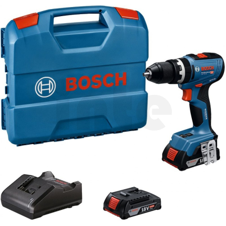 BOSCH GSB 18V-65 Akumulátorový příklepový vrtací šroubovák, 2x 2.0Ah, L-Case 06019N3100