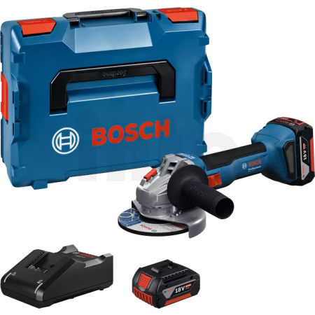 BOSCH Akumulátorová úhlová bruska GWS 18V-8, 125 mm, 2x GBA 4.0Ah, L-BOXX 06019N9002