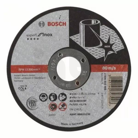 BOSCH Dělicí kotouč rovný Expert for Inox, 115 mm  2608603408
