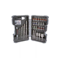 BOSCH Sada 35 kusů spirálových vrtáků do zdiva a šroubovacích nástavců Extra Hard  2607017571