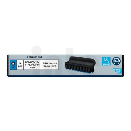 BOSCH PRO Impact Socket Set, ¼″, standardní, 9 ks  2608003034