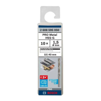 BOSCH Vrták do kovu PRO Metal HSS-G standardní délky, 1,5 × 18 × 40 mm, 10 ks 2608595050