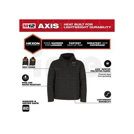 MILWAUKEE M12 HPJBL3-0 (XXL) HEXON Vyhřívaná prošívaná bunda černá 4932493841