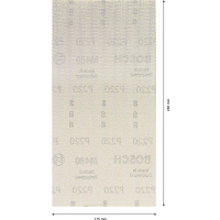 BOSCH Brusná mřížka EXPERT M480 pro vibrační brusky 115 × 230 mm, G 220, 10 ks 2608900766