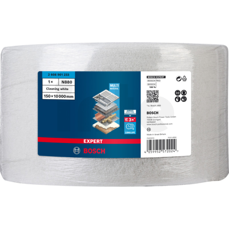 BOSCH Rounová role EXPERT N880 pro ruční broušení 150 mm × 10 m, čištění 2608901233