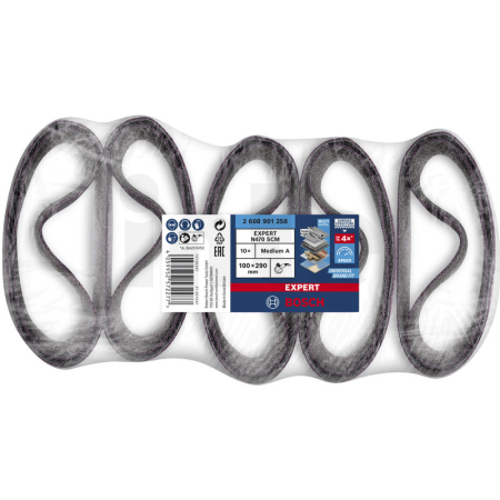 BOSCH Brusný svitek EXPERT N470 pro lešticí stroje 100 × 290 mm, 90 mm, střední, 10 kusů 2608901258