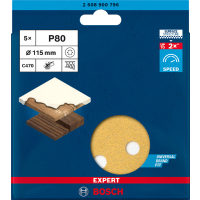 BOSCH Brusný papír EXPERT C470 s 8 otvory pro vibrační brusky 115 mm, G 80, 5 ks 2608900796