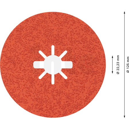 BOSCH Fíbrový brusný kotouč EXPERT R782 Prisma Ceramic X-LOCK, 125 mm, 22,23 mm, G 36, 5 kusů 2608621808
