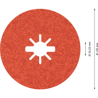BOSCH Fíbrový brusný kotouč EXPERT R782 Prisma Ceramic X-LOCK, 125 mm, 22,23 mm, G 36, 5 kusů 2608621808