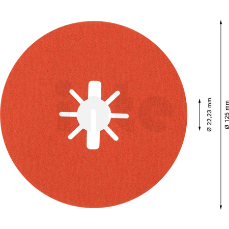 BOSCH Fíbrové brusné kotouče EXPERT R782 Prisma Ceramic X-LOCK, 125 mm, 22,23 mm, P80, 5 kusů 2608621810