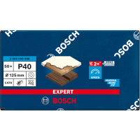 BOSCH Brusný papír EXPERT C470 s 8 otvory pro vibrační brusky 125 mm, G 40, 50 ks 2608900908