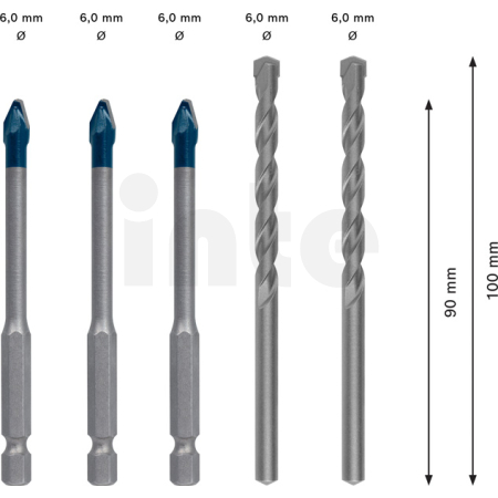 BOSCH Vrtáky do dlažby EXPERT HEX-9 HardCeramic, 6 mm, 5 ks 2608900596