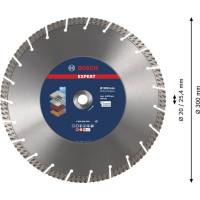 BOSCH Diamantový dělicí kotouč EXPERT MultiMaterial 300 × 20/25,40 × 3 × 15 mm 2608900665
