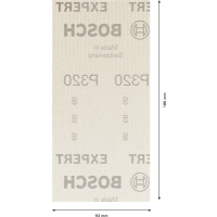 BOSCH Brusná mřížka EXPERT M480 pro vibrační brusky 93 × 186 mm, G 320, 50 ks 2608900759