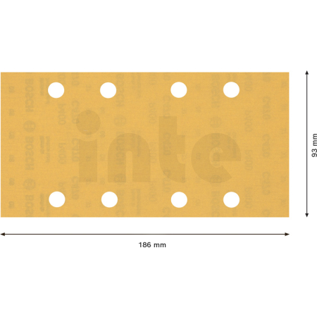 BOSCH Brusný papír EXPERT C470 s 8 otvory pro vibrační brusky 93 × 186 mm, G 400, 10 ks 2608900859