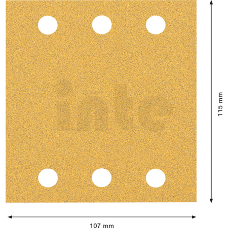 BOSCH Brusný papír EXPERT C470 se 6 otvory pro vibrační brusky 115 × 107 mm, G 60, 10 ks 2608900891