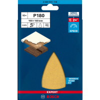 BOSCH Brusný papír EXPERT C470 se 7 otvory pro multifunkční pily 100 × 150 mm, G 180, 10 ks 2608901118