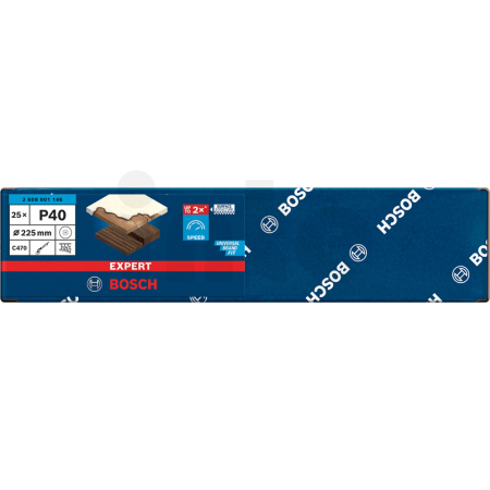BOSCH Brusný papír EXPERT C470 s 19 otvory pro brusky na sádrokarton 225 mm, G 40, 25 ks 2608901146